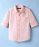 Pine Kids Full Sleeves Cotton Woven Solid Color Shirt - Pink