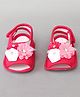 Daizy Floral Applique Detailed Stones Embellished Velcro Closure Sandals - Pink
