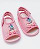Daizy Bunny & Car Applique Designed Velcro Closure Sandals - Baby Pink