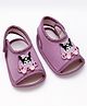 Daizy Car Applique Detailed Velcro Closure Sandals - Purple