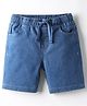Kookie Kids Denim Above Knee Length Solid Shorts with Draw Cord - Light Blue