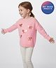Bonfino 100% Cotton Knit Full Sleeve Pullover Sweater with Sequins Bow Embroidery- Pink