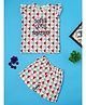 RAINE AND JAINE Cotton Knit Frill Sleeves That Is My Super Cool And Amazing Sleep Foreever Text Printed Coordinating Night Suit Set - Green & Red