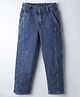 Kookie Kids Denim Woven Full Length Solid Colour Washed Jeans  - Blue