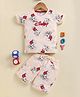 UNO KIDS Interlock Knit Mickey & Friends Featuring Half Sleeves Character Printed Tee & Coordinating Short Set - Light Peach