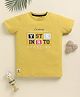 Biskid Sinker Knit Half Sleeves Typography Printed Tee - Gold