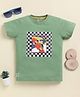 Biskid Sinker Knit Half Sleeves Never Stop Text Printed Tee - Pista Green