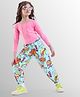Ollington St. Cotton Lycra Full Sleeves Top & Printed Jogger Set - Multicolor