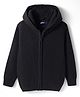 Pine Kids Knit Full Sleeves Solid Color Hooded Front Open Sweater - Black
