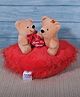 Dukiekooky Flying Teddy Bear Soft Toy, Red Plush Hanging Basket with Bears Height 20 cm