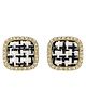 Kailash Creation Black Rhinestone Tweed Fragrance Diamond Romantic Korean Geometric Earrings for Women - 30 g