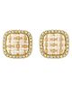 Kailash Creation Golden Rhinestone Tweed Fragrance Diamond Romantic Korean Geometric Earrings for Women - 30 g