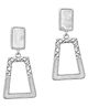 Kailash Creation White Cutout Geometric Korean Design Stylish Western Gold Plated Drop Dangle Earrings for Girls - 30 g