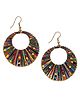 Kailash Creation Women's Multicolor Circular Woven Boho Hoop Earrings | Handmade Lightweight Statement Dangler for women - 30 g