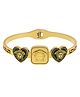 Kailash Creation Premium Greek Key Pattern Gold Toned Medusa & Lion Designer VERSACE Bracelet for Women & Girls - 120 g