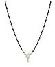 Kailash Creation American Diamond Round Single Stone 18 Inch Black Bead Chain Mangalsutra for Women - 30 g
