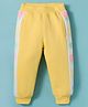 Little Kangaroos Fleece & Wollen Knit Full Length Cut & Sew Bottom Wear With Floral Print - Yellow & White