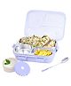 Attro Lunch Pro Deluxe 3 Compartment Steel Lunch Box with Small Container and Spoon 750 ml - Purple
