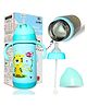 ZoZoBaa 2 in 1 Double Walled Vacuum SS304 Steel Baby Sipper, Heat Protective, Leakproof, Odourless,BPA Free|Thermosteel Insulated Bottle with Nipple, Weighted Straw, Handle, 300 ml, Blue