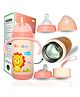 ZoZoBaa 4 in 1 Double Walled Vacuum SS304 Steel Baby Sipper, Heat Protective, Leakproof, Odourless,BPA Free| Bottle with Spout, Nipple, Weighted Straw, Cap & Handle, 300ml, Pink
