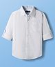 Pine Kids Cotton Woven Full Sleeves Solid Shirt - White