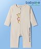 Babyoye 100% Cotton Knit Full Sleeves Romper With Animal Print - White
