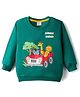 Babyhug Cotton Knit Full Sleeves Sweatshirt Animal Graphics - Dark Green