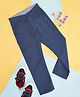 Pantaloons Junior Cotton Woven Solid Pant - Navy Blue