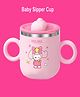 Sparkle Joy Stainless Steel Sipper Bottle for Kids/Double Wall & Sipper Cups with Straw/Travelling Sipper Bottle for Kids - Pink (Print May vary)-250ml