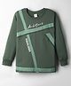 Olio Kids Sinker Knit Full Sleeves T-Shirt with Ambition Text Print - Olive Green