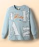 Olio Kids Sinker Knit Full Sleeves T-Shirt with Team Text Print - Light Blue