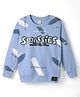Olio Kids Looper Knit Full Sleeves T-Shirt With Text Print - Light Blue