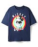 Kookie Kids Disney Single Jersey Knit Half Sleeves T-Shirt with Mickey Mouse Graphics - Navy Blue
