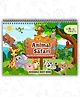 Animal Safari Mini Book |  Animals Activity Book with Reusable Velcro Stickers| 78 Stickers, 10 Book Pages | Learn about animals - English