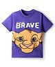 Kookie Kids Disney Single Jersey Knit Half Sleeves T-Shirt with Lion King Graphic - Purple