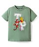 Kookie Kids Disney Single Jersey Knit Half Sleeves T-Shirt With Winnie The Pooh Graphics - Mint Green