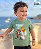 Kookie Kids Disney Single Jersey Knit Half Sleeves T-Shirt With Winnie The Pooh Graphics - Mint Green