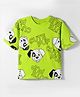 Kookie Kids Disney Single Jersey Knit Drop Shoulder Half Sleeves T-Shirt With 101 Dalmatians Graphics - Lime Green
