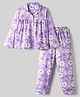 Honeyhap Premium 100% Cotton Knit Full Sleeves Co-ords Night Suit With Floral Print - Willowher