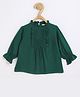 Chuppan Chupai Viscose Rayon Woven Three Fourth Sleeves Pin Tuck Detailed Top - Green