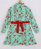 Chuppan Chupai Woven Full Sleeves Floral Printed Shirt Style Dress - Green