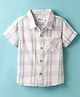Babyhug Cotton Woven Half Sleeves Shirt With Checks Print - White