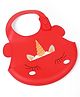 Waterproof Silicone Baby Bib | Food-Grade Silicone | BPA-Free| Crumb Catcher | Adjustable Fit | Travel-Friendly | Reusable Bib - Red