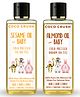 Coco Crush Cold Pressed Almond and Sesame Oil Combo for Baby Hair and Body Massage - 200ml (2*100ml)