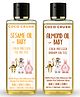 Coco Crush Cold Pressed Almond and Sesame Oil Combo for Baby Hair and Body Massage - 400ml (2*200ml)