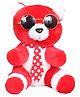 Tickles Teddy Wearing Googles & Tie Soft Stuffed Plush Toy for Kids Boys & Girls Birthday Gift Red & White - Height 18 cm