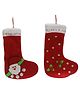 Tickles Merry Christmas Santa Claus Soft Sock for X-MAS Tree Christmas Gift For Kids Boys & Girls (Color: Red ; Size: Length 25 cm) (Set of 2)