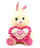 Tickles Adorable Rabbit with Heart Soft Stuffed Plush Animal Toy for Kids Boys & Girls Birthday Gift (Size: 30 cm Color: Cream)