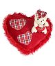 Tickles Romantic Teddy Sitting on Heart Soft Stuffed Plush Special Valentine Day Birthday Gift (Color: Red Size: 24 cm)