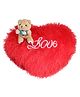 Tickles Romantic Teddy Sitting on Love Heart Soft Stuffed Plush for Special Valentine Day Birthday Gift (Color: Red Size: 30 cm)